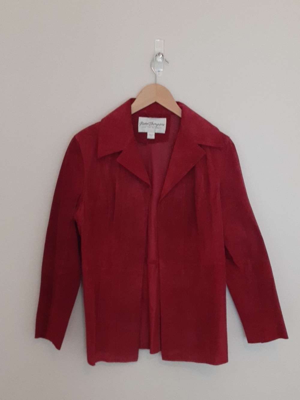 Norm Thompson Deep Red Suede Blazer Jacket